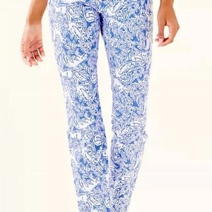 Lilly Pulitzer Kelly Skinny ankle pant in Coastal Blue Fancy Feet